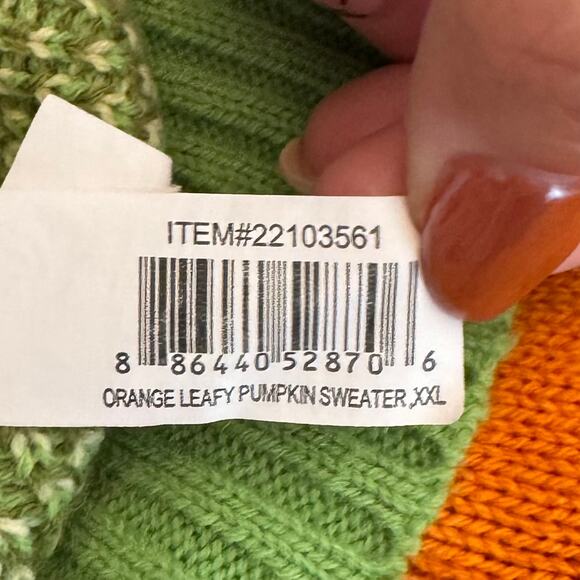 SimplyDog Pumpkin Jack-O'-Lantern Dog Sweater Costume XXL - Picture 7 of 11